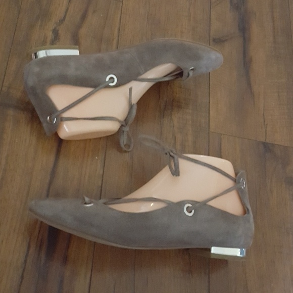 Halogen - Gray‎ Suede Nella Ghillie Flats - Picture 2 of 7